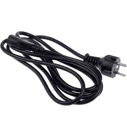Schwarzes Kabel 3x1,5mm mit Schuko-Stecker + IEC-Buchse C13 2,5m (1)