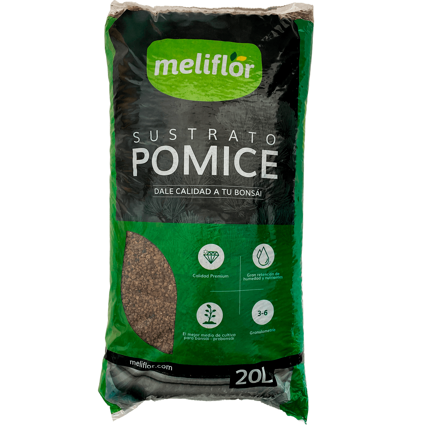 Substrat Meliflor für Bonsai Pomice (3-6 mm) 20 L
