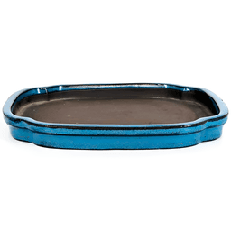 Emaillierte Rechteckschale Blau 27,5 cm (1)