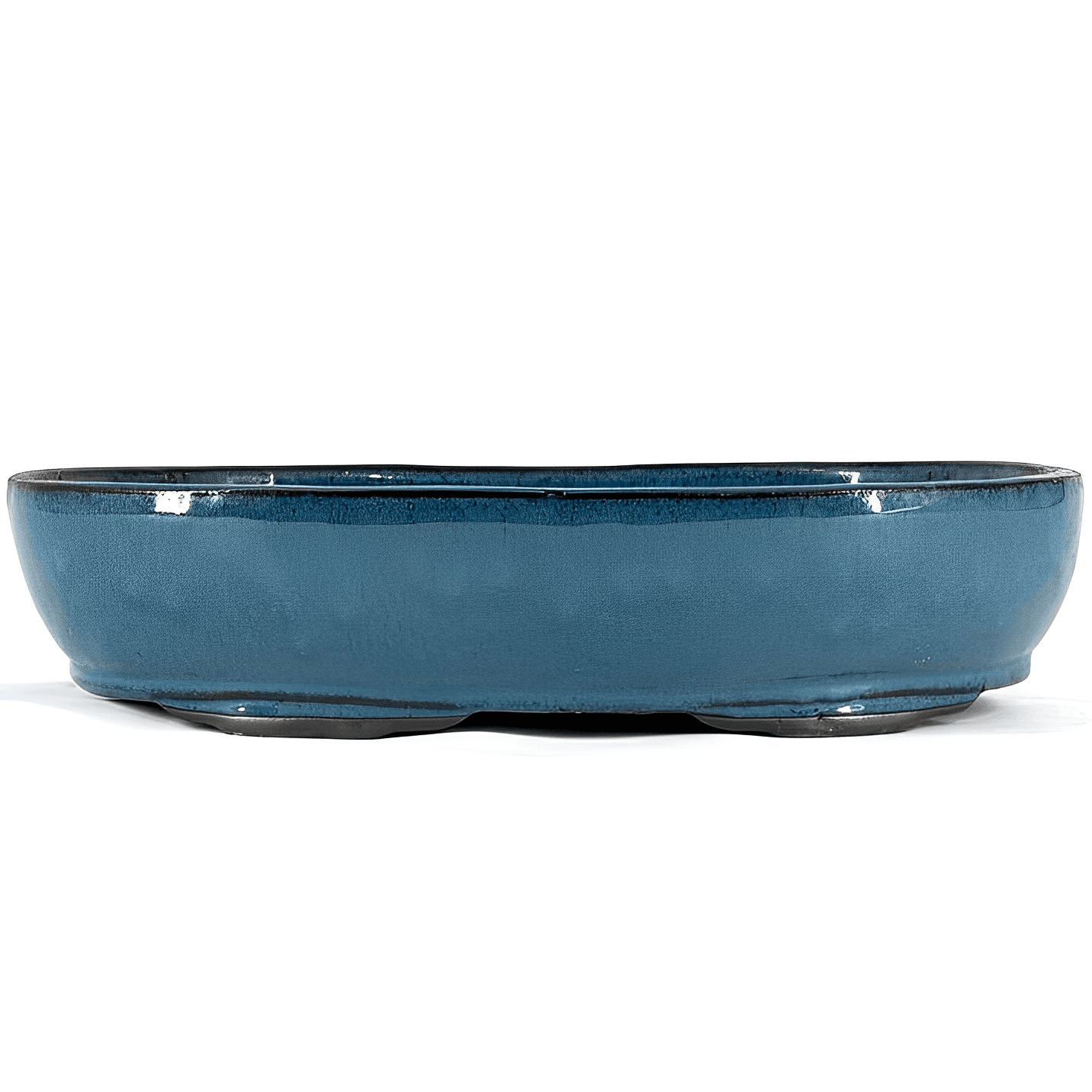 Blau Ovaler Glasierter Topf 42 x 29 x 9 cm