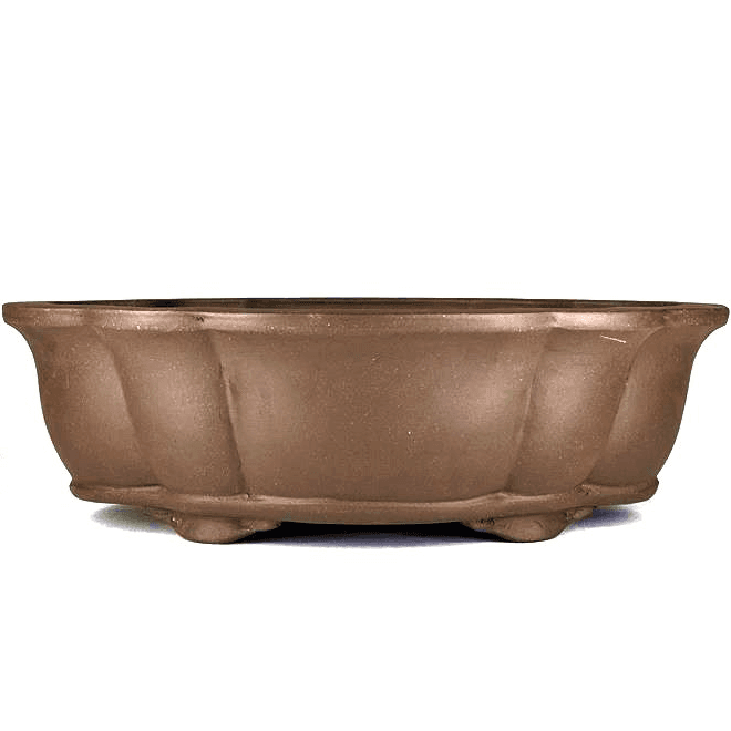 Unglasierte Oval-Bonsaischale Yixing 45 x 36 x 14 cm