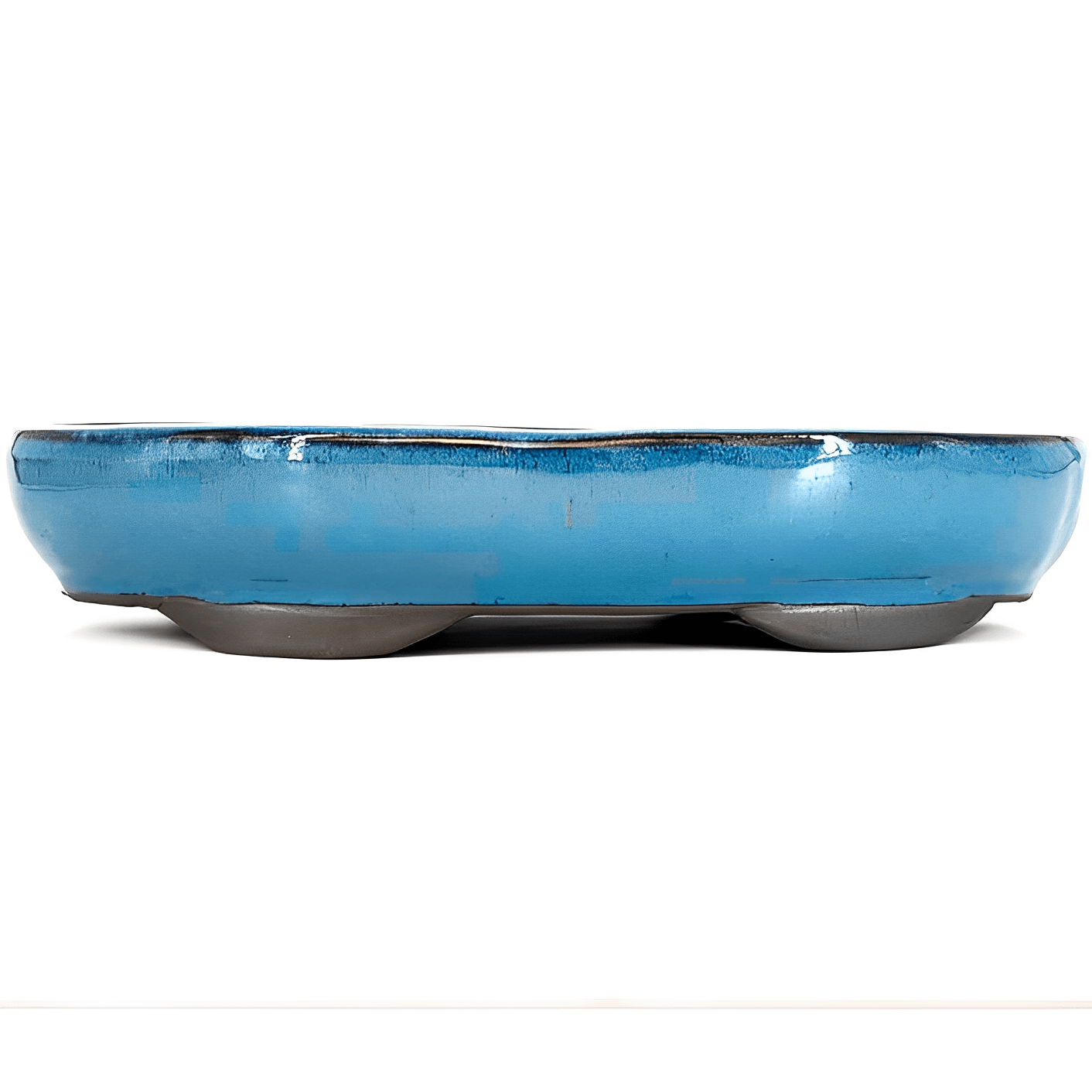 Blau Ovaler Glasierter Topf 35 cm