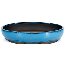 Blau Ovaler Glasierter Topf 35 cm (2)