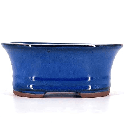 Emaillierter Ovaltopf Dunkelblau 25 x 19,5 x 10 cm