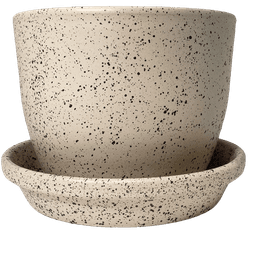 Keramiktopf-Set Meliflor Rund 25x19cm + Untersetzer 24cm (1)