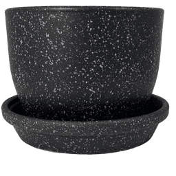 Keramiktopf-Set Meliflor Rund 25x19cm + Untersetzer 24cm (1)