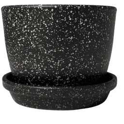 Keramiktopf-Set Meliflor Rund 18x13 cm + Untersetzer 18 cm (1)