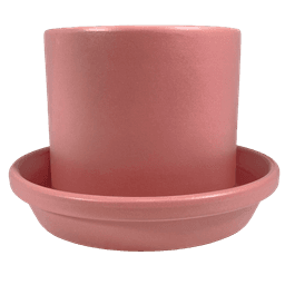 Keramiktopf-Set Meliflor Röhrenform 21x18 cm + Untersetzer 24 cm (1)