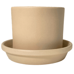 Keramiktopf-Set Meliflor Röhrenform 21x18 cm + Untersetzer 24 cm (1)