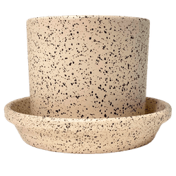 Keramiktopf-Set Meliflor Röhrenform 21x18 cm + Untersetzer 24 cm (1)