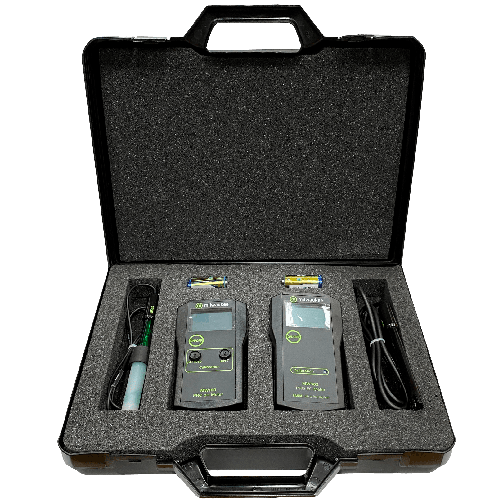Milwaukee Messkoffer pH + EC (Tragbare Messgeräte MW100-MW302 + Sonden)