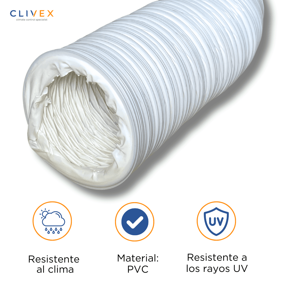 Clivex Lüftungsrohr Weiß PVC 127 mm (3 m)