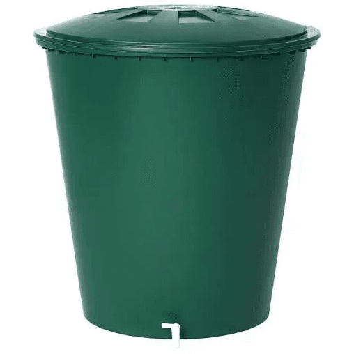 Runder grüner Polyethylen-Tank 210L (+ Hahn)